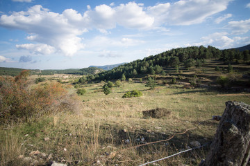 Landscape country in Alcala de la Selva Teruel Aragon Spain