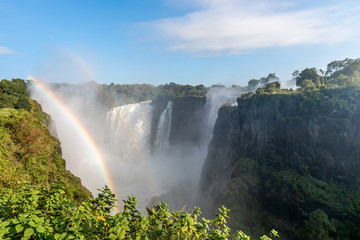 Rainbow at the Victoria Falls National  Park