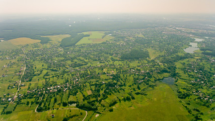 Aerial view of a typical european village.