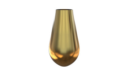 3d illustration of decorative copper vase isolated on a white background