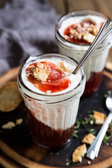 Homemade Natural Yoghurt with Raspberry Jam