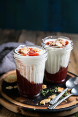 Homemade Natural Yoghurt with Raspberry Jam
