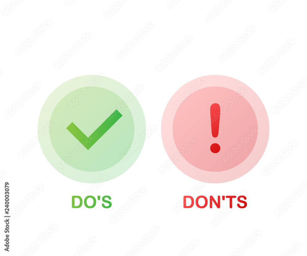 Poster do's and don'ts like thumbs up or down. flat simple thumb up symbol minimal round logotype element s