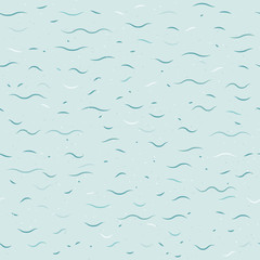 Turquoise abstract calm background. Seamless pattern. Ripples on the water, small waves, bubbles.