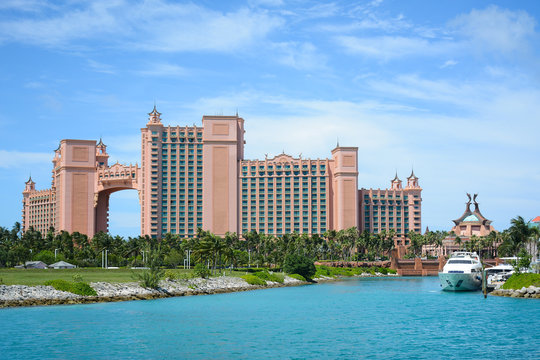 Nassau, Bahamas - MAY 2, 2018: The Atlantis Paradise Island resort, located in the Bahamas