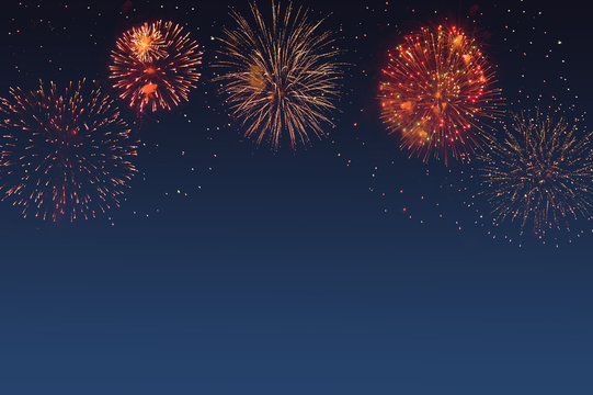 abstract fireworks background and space for text