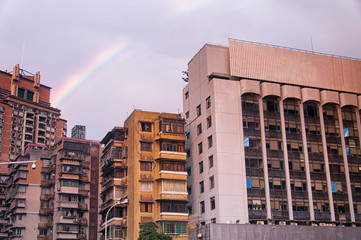 Fototapeta premium Rainbow in the city of Chongqing China