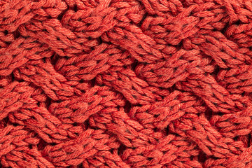 red knitted texture background, sweater, wool yarn