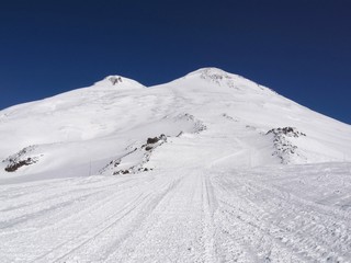 View Of the Eastern and Western peaks of Elbrus