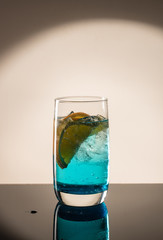 Cocktail Blue Lagoon with ice