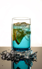 Cocktail Blue Lagoon with ice