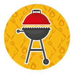 grill barbecue on yellow background