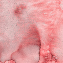 Red watercolor texture with abstract washes and brush strokes on the white paper background.