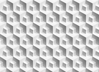 Abstract white cubes background, 3d render