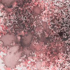 Red watercolor texture with abstract washes and brush strokes on the white paper background.