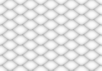 3d rendering. Seamless modern design white fish or snake skin surface pattern curve texture background.