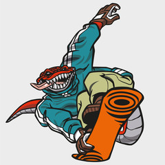 Crocodile snowboarding monster