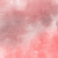 Red watercolor and ink paper textures on white background. Chaotic stylish abstract organic design.