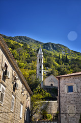 Perast, Montenegro, is a little town on the Bay of Kotor (Boka Kotorska)