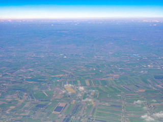 Obraz premium Areal view of the country side of Thailand with skyline