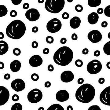 Handmade contrast seamless pattern. Childish craft monochrome wallpaper for birthday card, baby nappy, school party advertising, shop sale poster, holiday wrapping paper, textile, bag print etc.