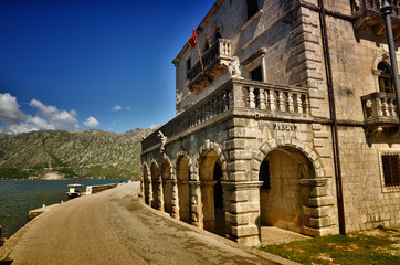 Fototapeta premium Perast, Montenegro, is a little town on the Bay of Kotor (Boka Kotorska)