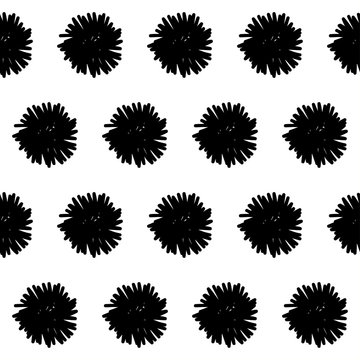 Handmade contrast seamless pattern. Childish craft monochrome wallpaper for birthday card, baby nappy, school party advertising, shop sale poster, holiday wrapping paper, textile, bag print etc.