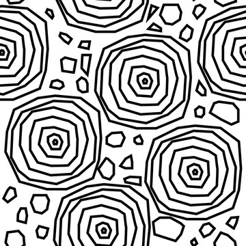 Handmade contrast seamless pattern. Childish craft monochrome wallpaper for birthday card, baby nappy, school party advertising, shop sale poster, holiday wrapping paper, textile, bag print etc.