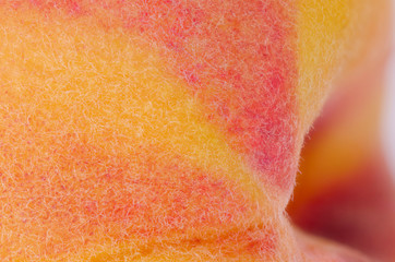 Macro photography of the skin of an organic peach