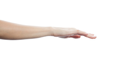 One hand isolated on white background