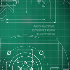 Mechanics. Technical design. Engineering style. Mechanical. Corporate Identity. Light green background. Grid