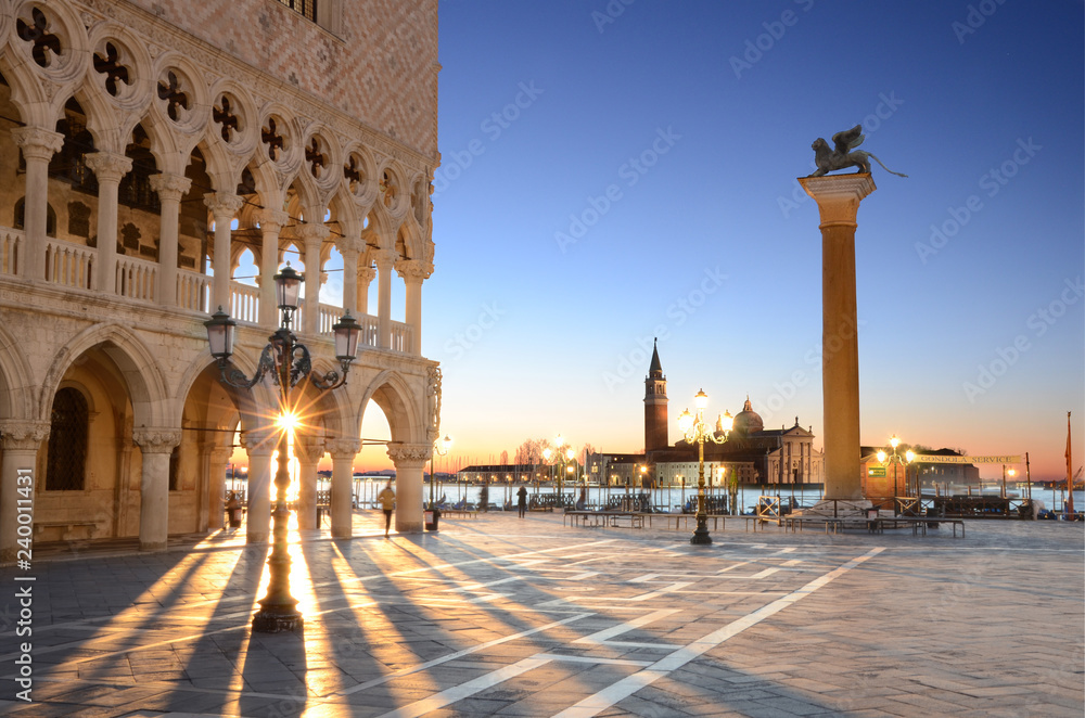 Wall mural sunrise st. mark's square venice, italy