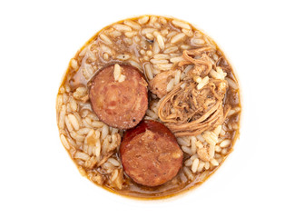 Bowl of Sausage and Chicken Gumbo with Rice
