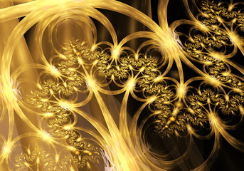 Fototapeta premium Abstract color dynamic background with lighting effect. Fractal art