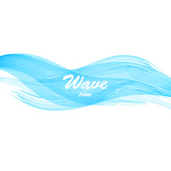 Watercolor blue osean sea wave