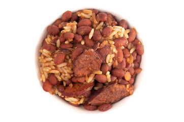 Bowl of Red Beans and Rice with Sausage