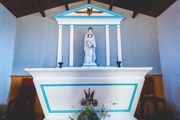 detail of the interior of the chapel of La Meule on the island of Yeu