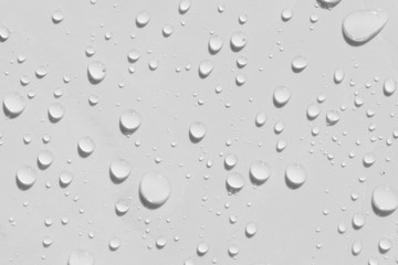 Abstract water drops on a white background.