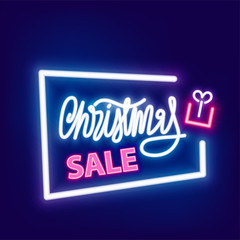 Neon banner Christmas sale