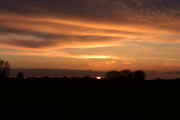 sunset in the countryside