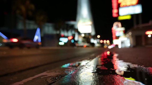 city and traffic lights on the strip