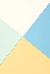 Abstract geometric paper background pastel colors. Fashion trend colors. Minimal concept. Flat lay, Top view. Copy space