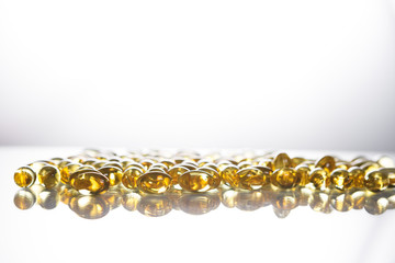 Fish oil supplement capsules isolated