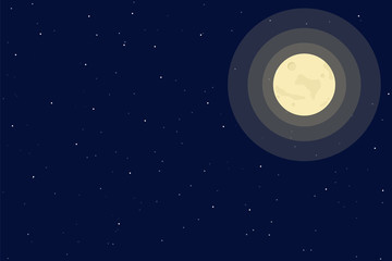 Full Moon in the sky vector eps10