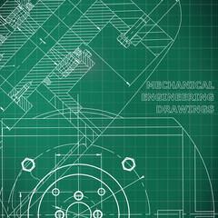 Mechanics. Technical design. Engineering style. Mechanical. Cover, flyer, banner. Corporate Identity. Light green background. Grid