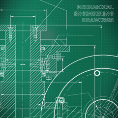 Light green background. Points. Technical illustration. Mechanical engineering. Technical design. Instrument making. Cover, banner, flyer, background