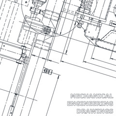 Blueprint. Corporate Identity. Vector engineering illustration. Computer aided design systems. Instrument-making drawings. Mechanical engineering drawing