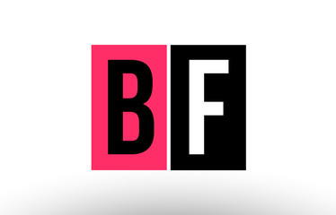 pink black white alphabet letter bf b f logo combination icon design - obrazy, fototapety, plakaty