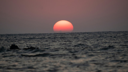 Coucher de soleil sur la mer Egee