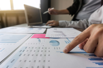 Business project team colleague working together at meeting and analyzing with new startup project, Idea presentation and strategy plan of business investment